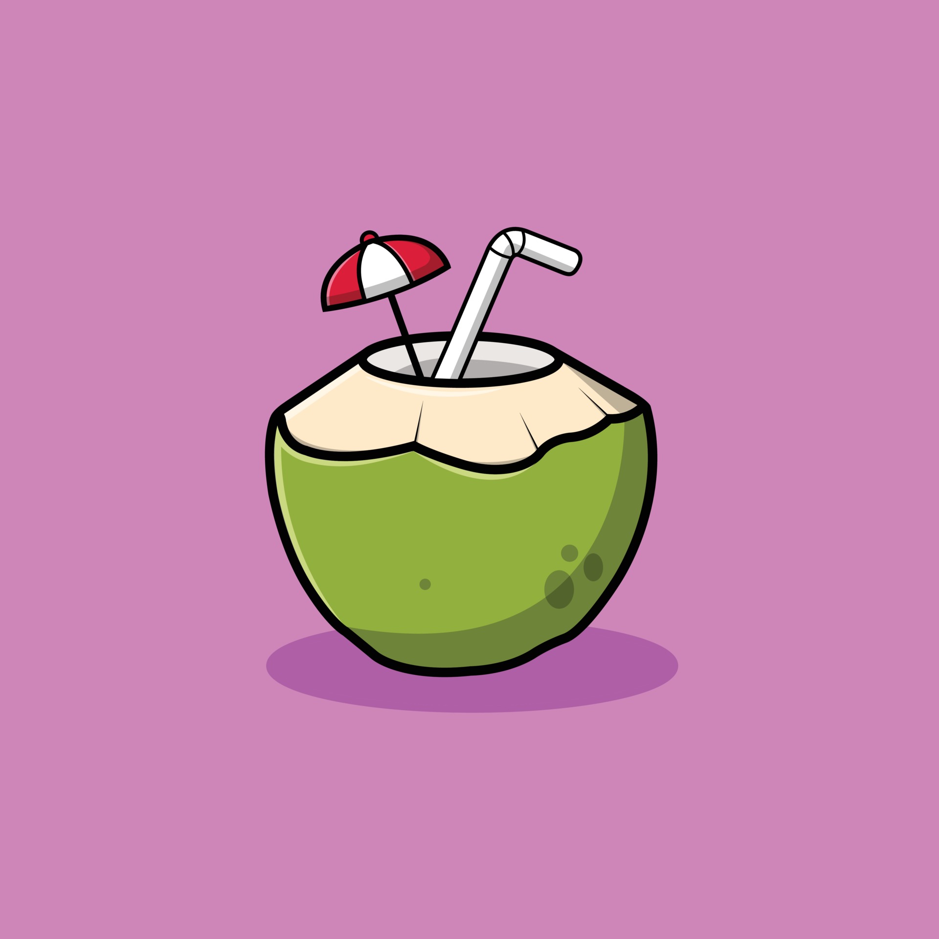 Coconut Ice With Straw 3282793 Vector Art at Vecteezy