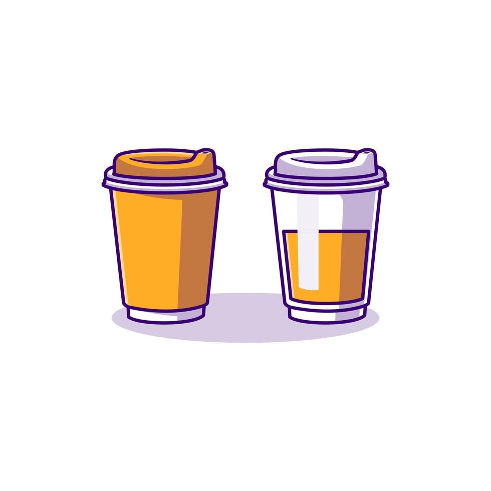 Coffee cup. Disposable paper or plastic cup with hot coffee. Vector  illustration in flat cartoon style. 7836810 Vector Art at Vecteezy