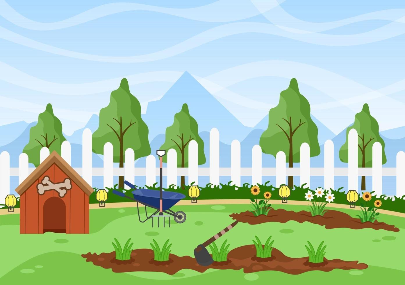 Farm Gardener Background Vector