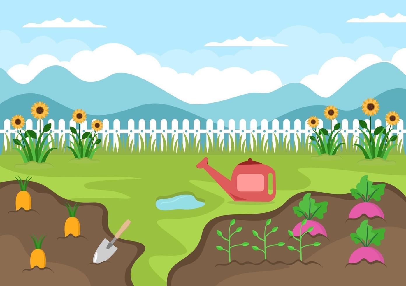 Farm Gardener Background Vector