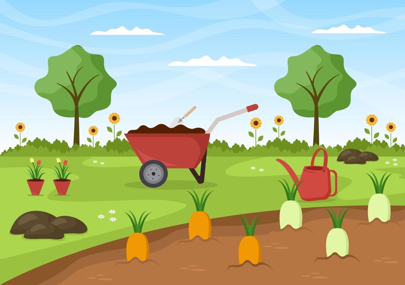 Farm Gardener Background Vector