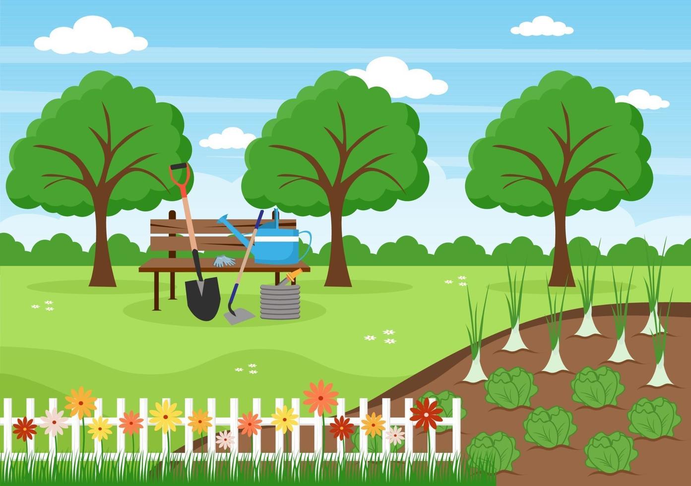 Farm Gardener Background Vector