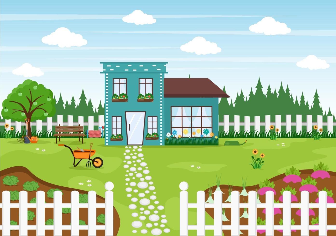 Farm Gardener Background Vector