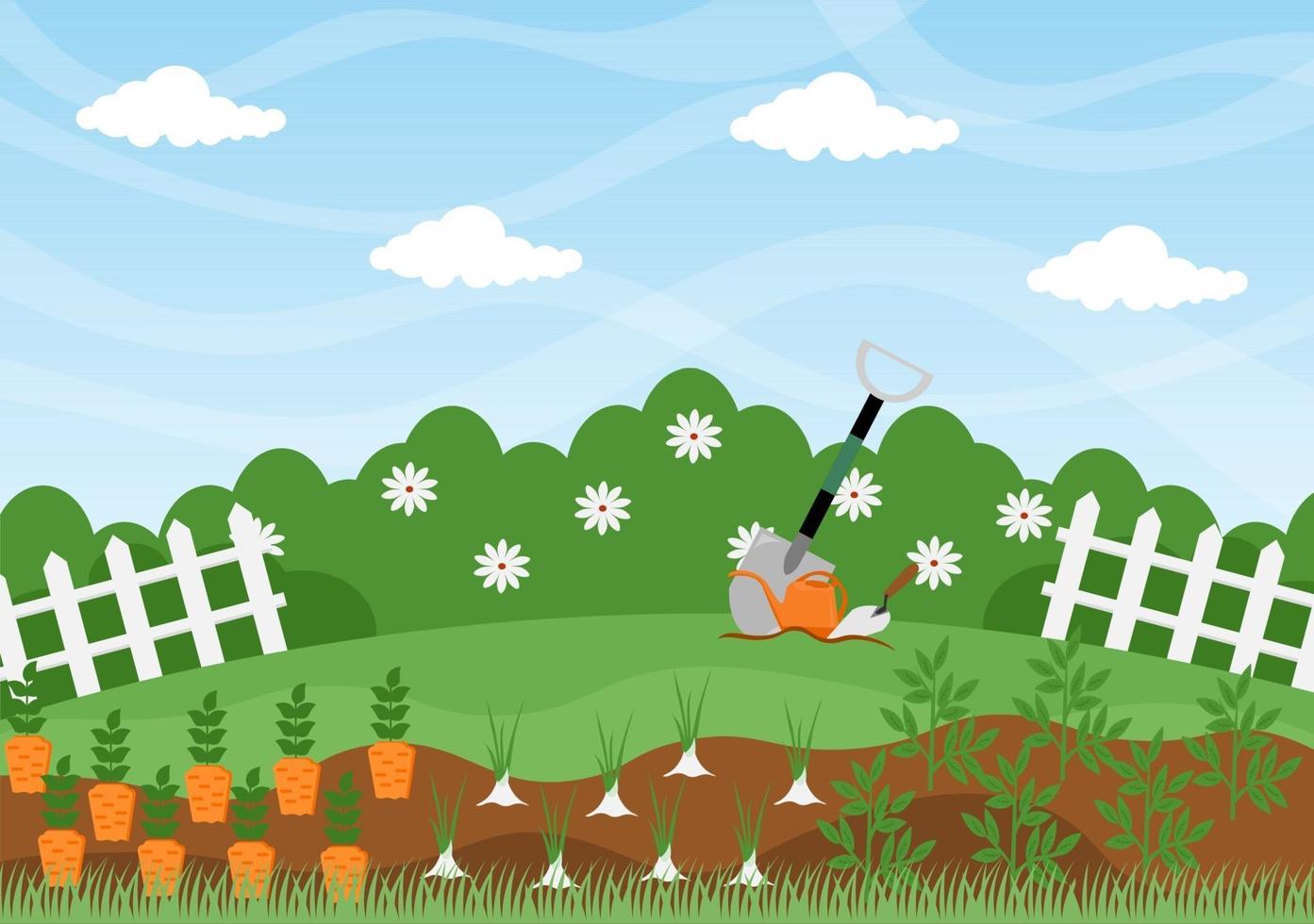 Farm Gardener Background Vector