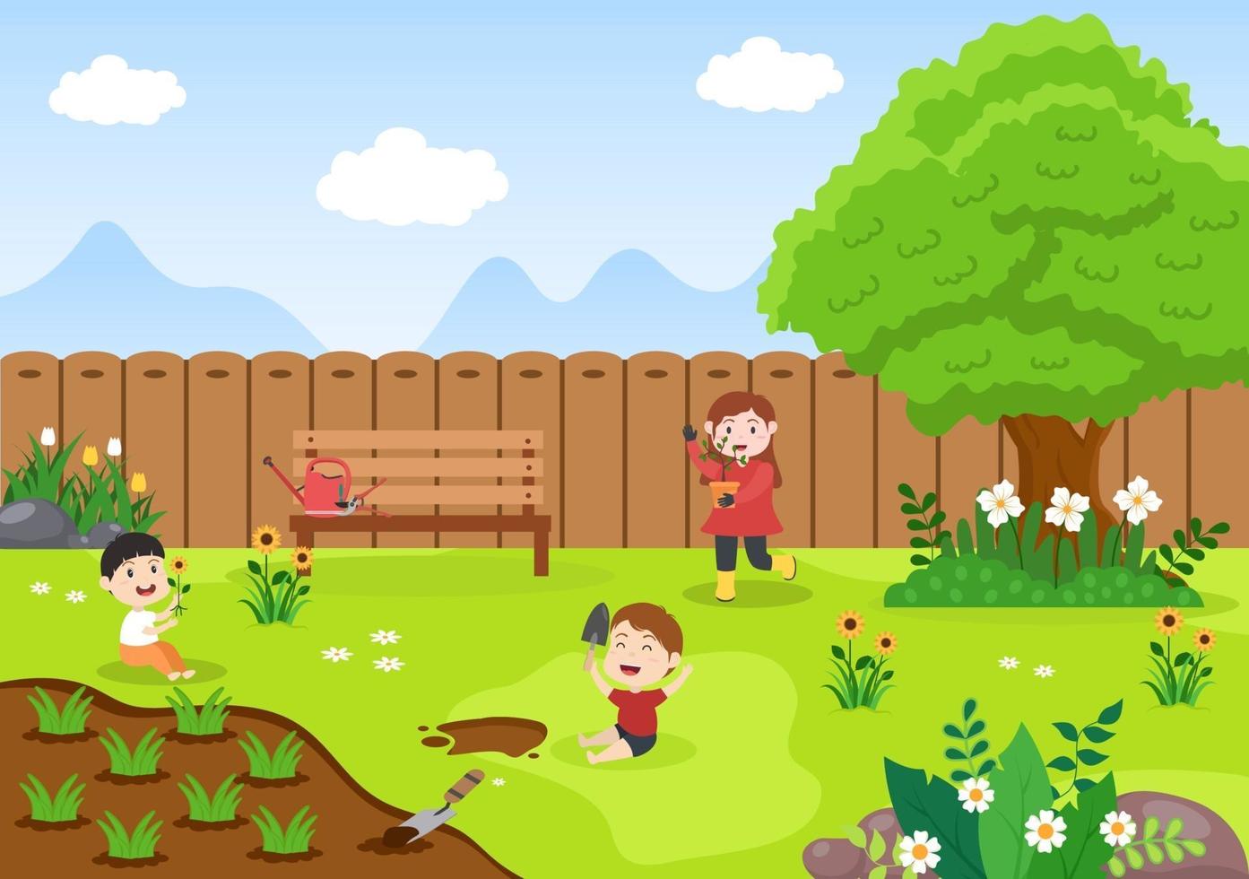 Farm Gardener Background Vector