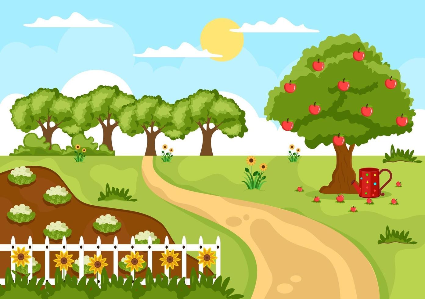 Farm Gardener Background Vector