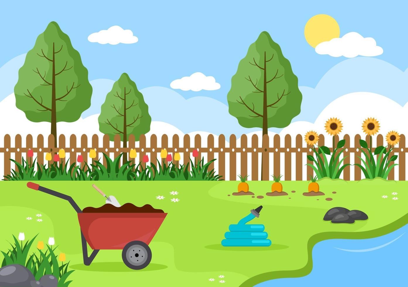 Farm Gardener Background Vector