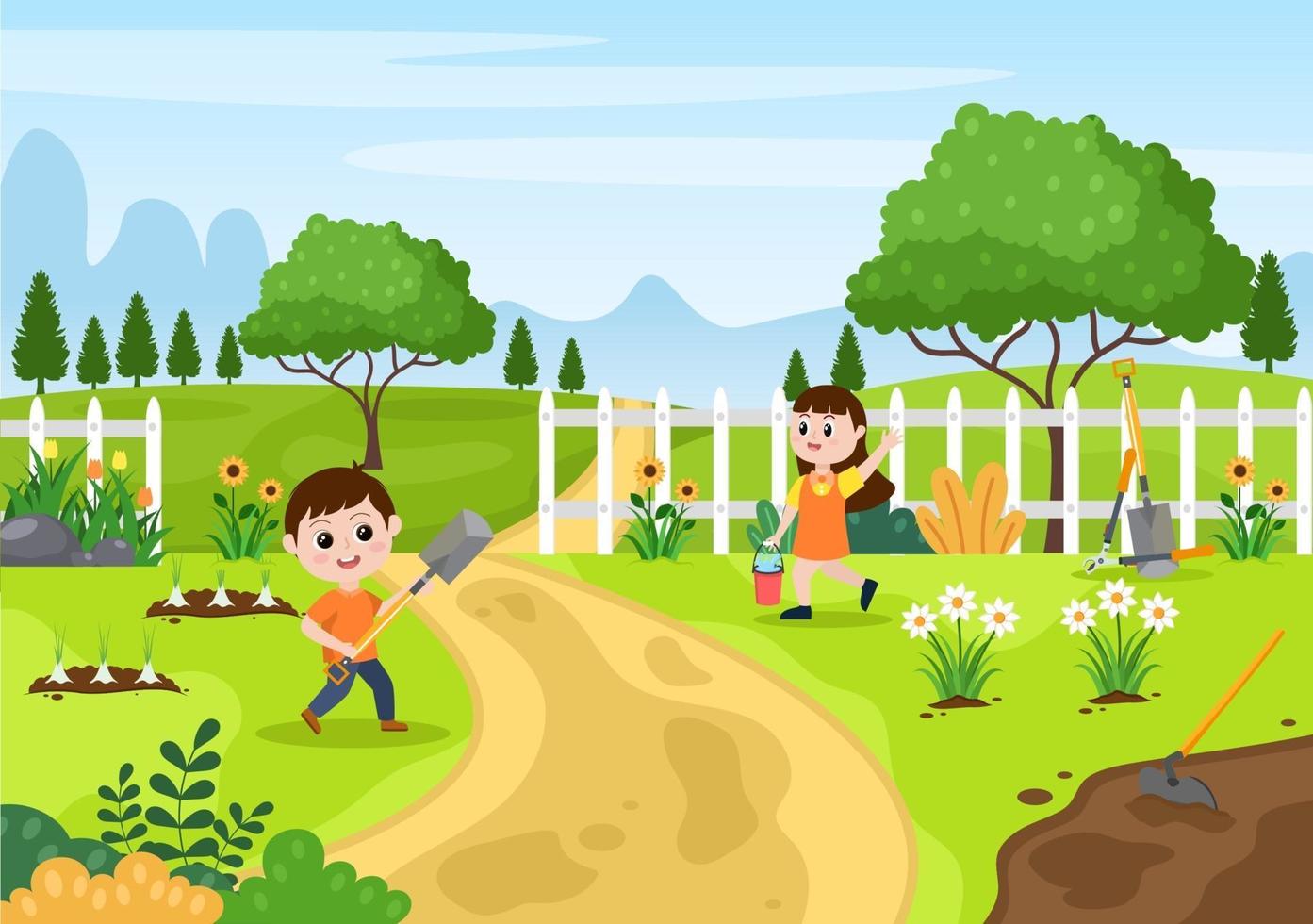 Farm Gardener Background Vector