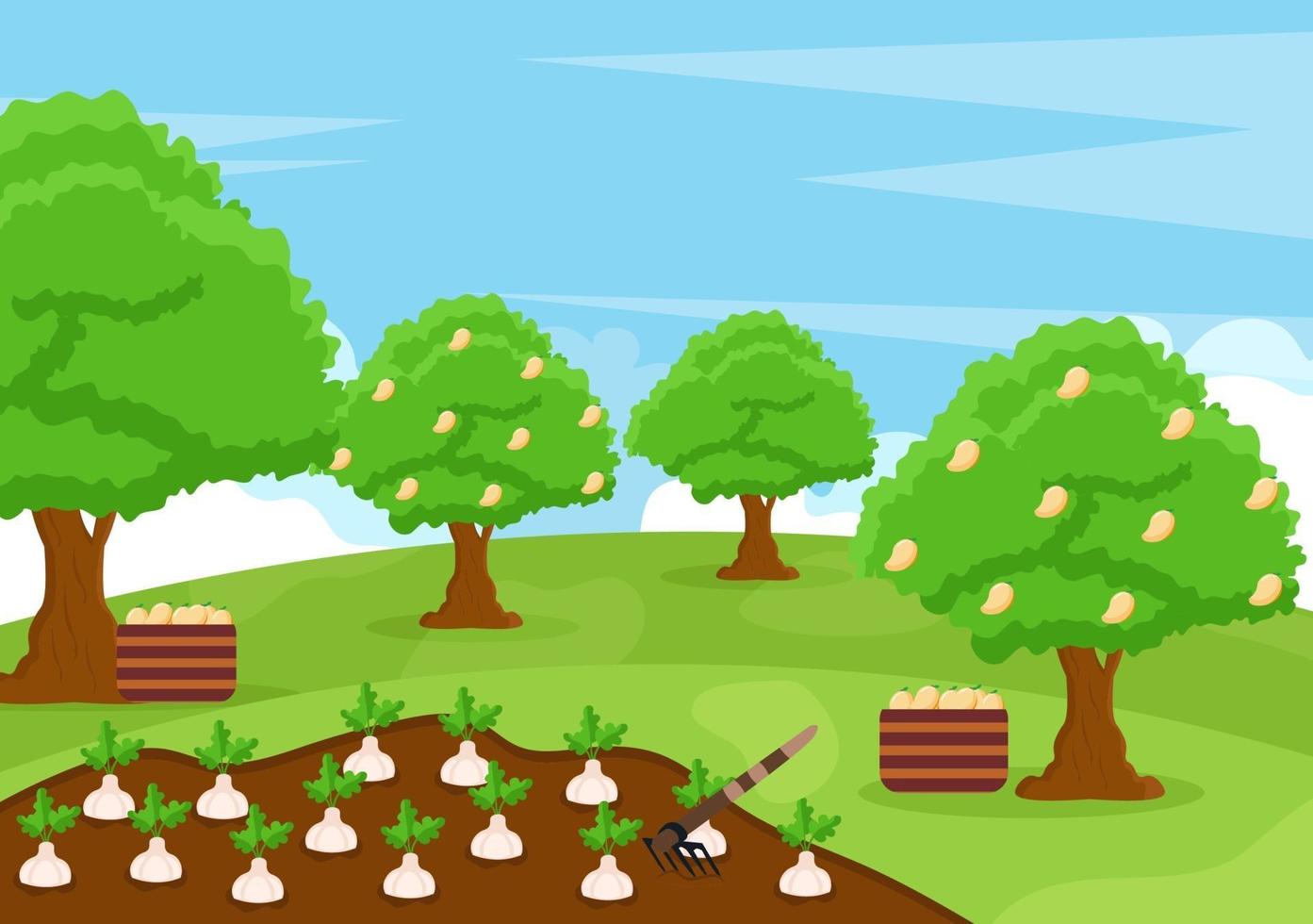 Farm Gardener Background Vector