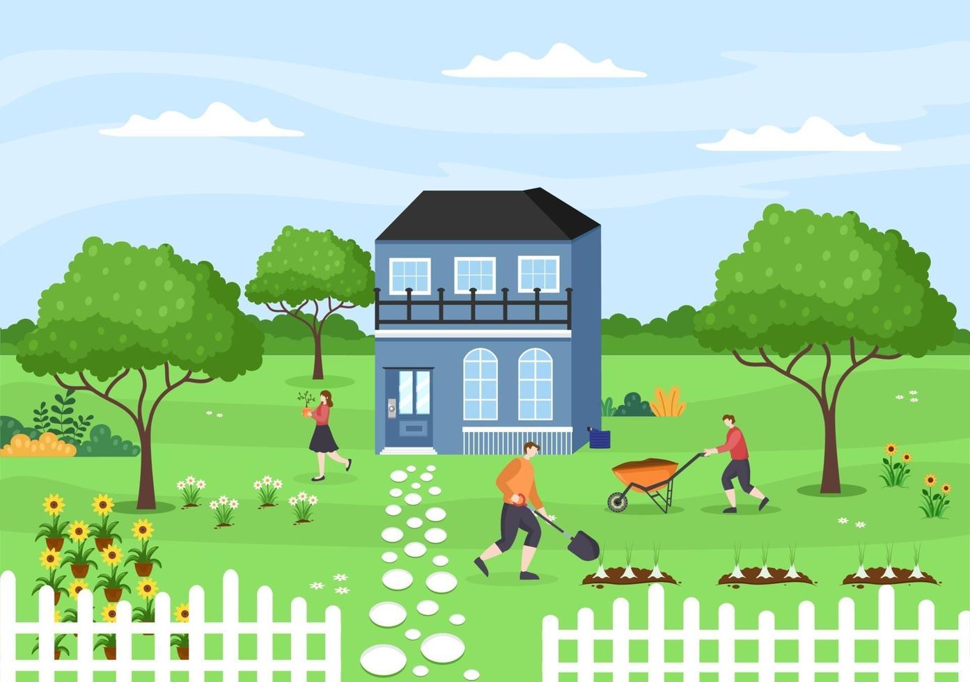 Farm Gardener Background Vector