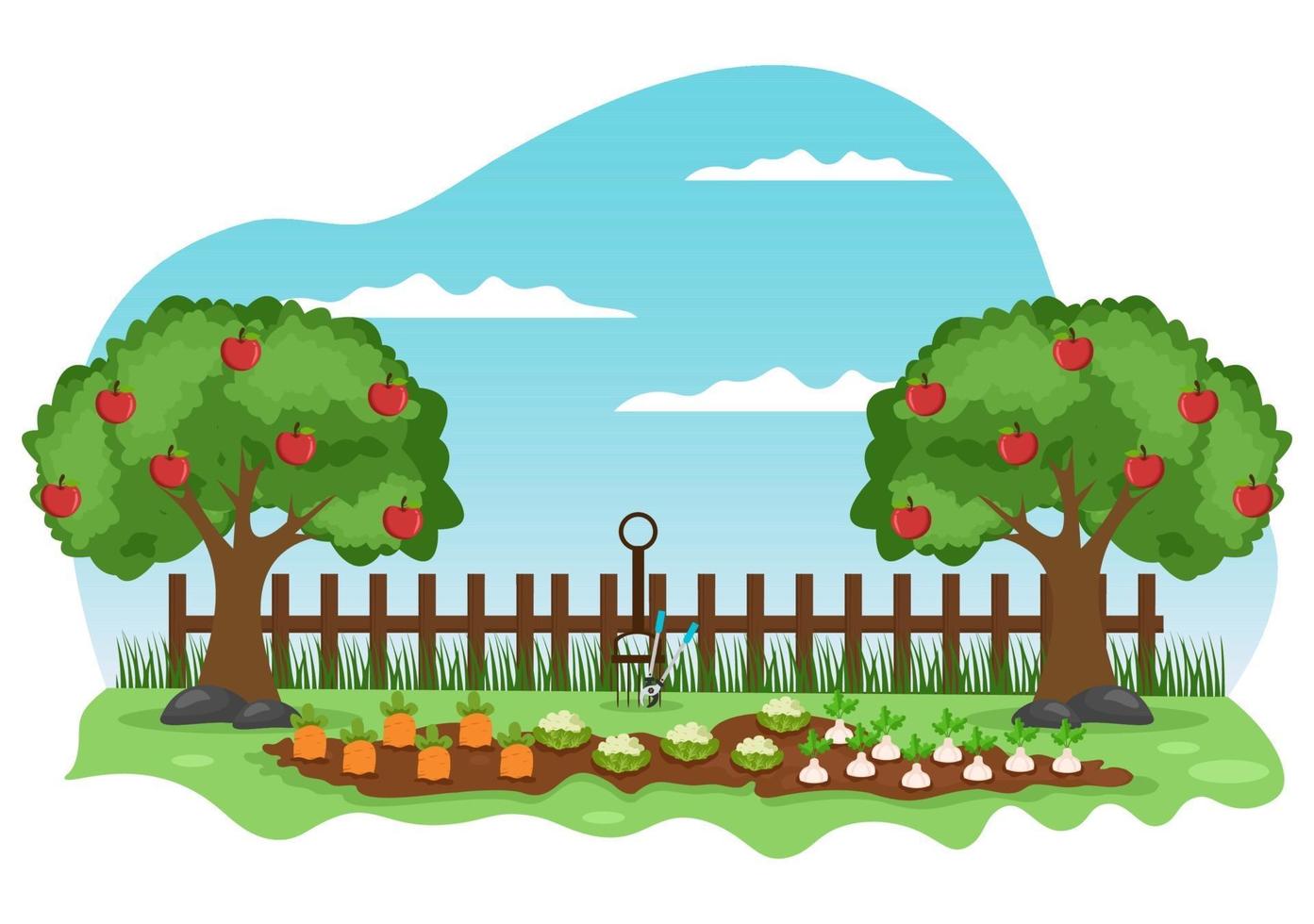 Farm Gardener Background Vector