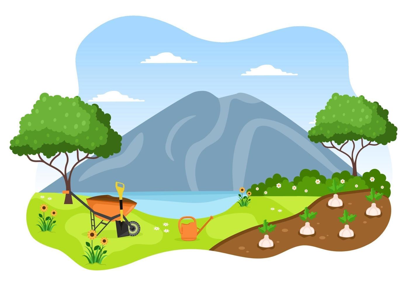Farm Gardener Background Vector