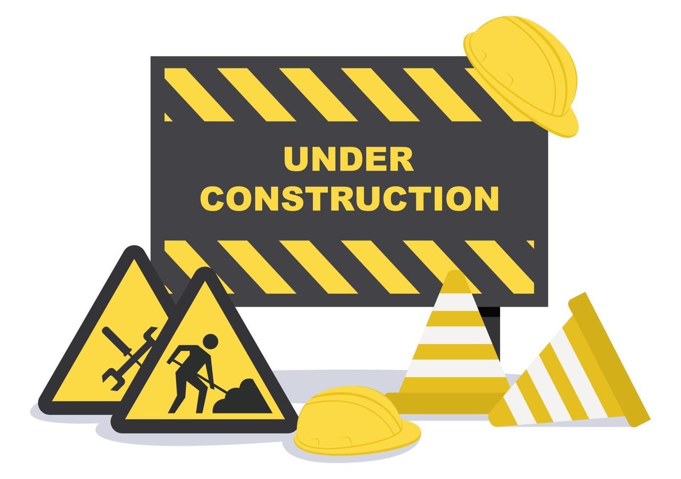 Under Construction With Symbol Background Vector