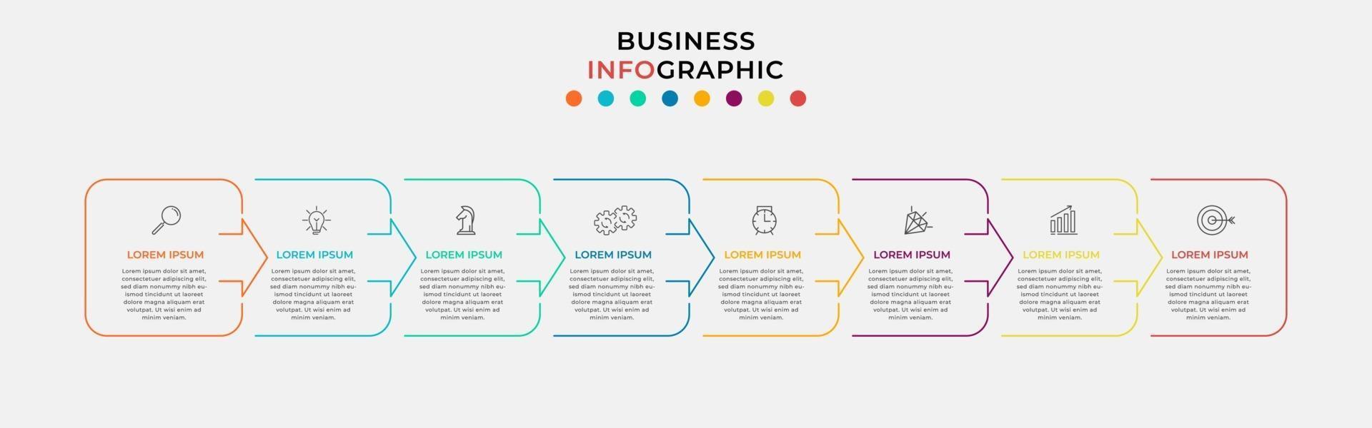 Infographic design business template with icons and 8 options or steps vector