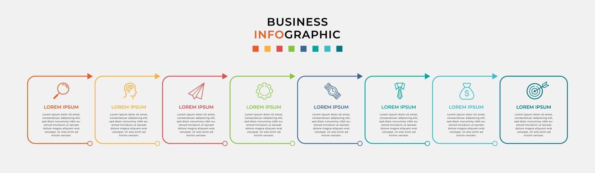 Infographic design business template with icons and 8 options or steps vector