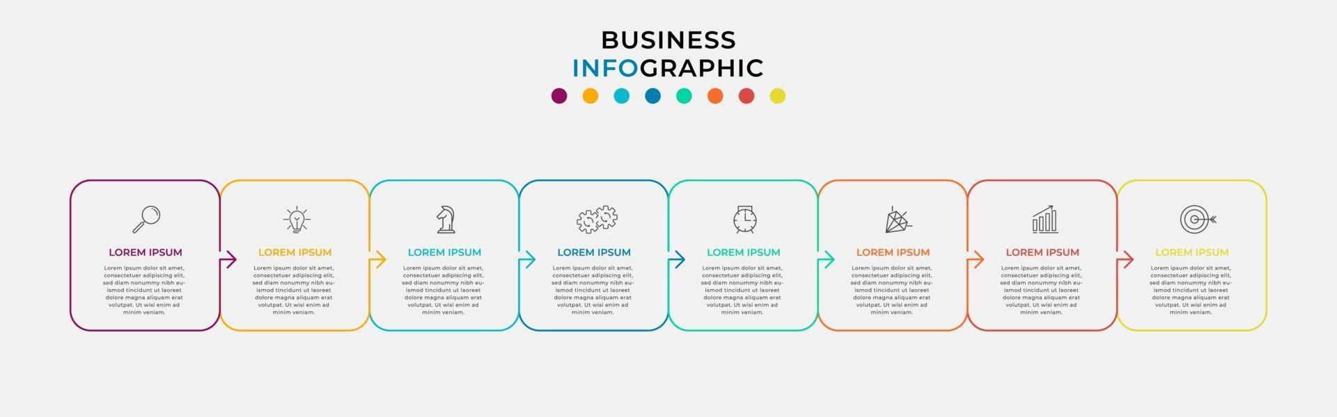 Infographic design business template with icons and 8 options or steps vector
