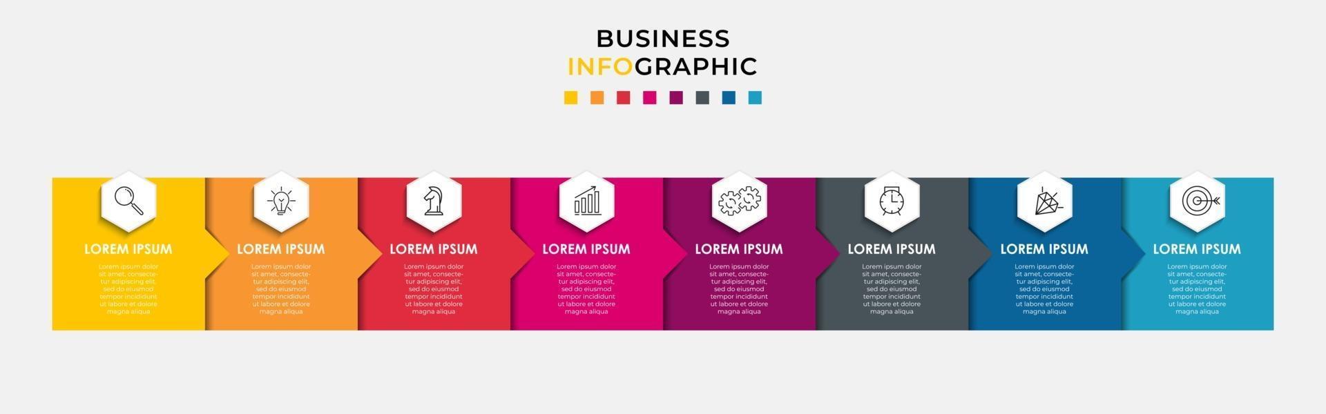 Infographic design business template with icons and 8 options or steps vector