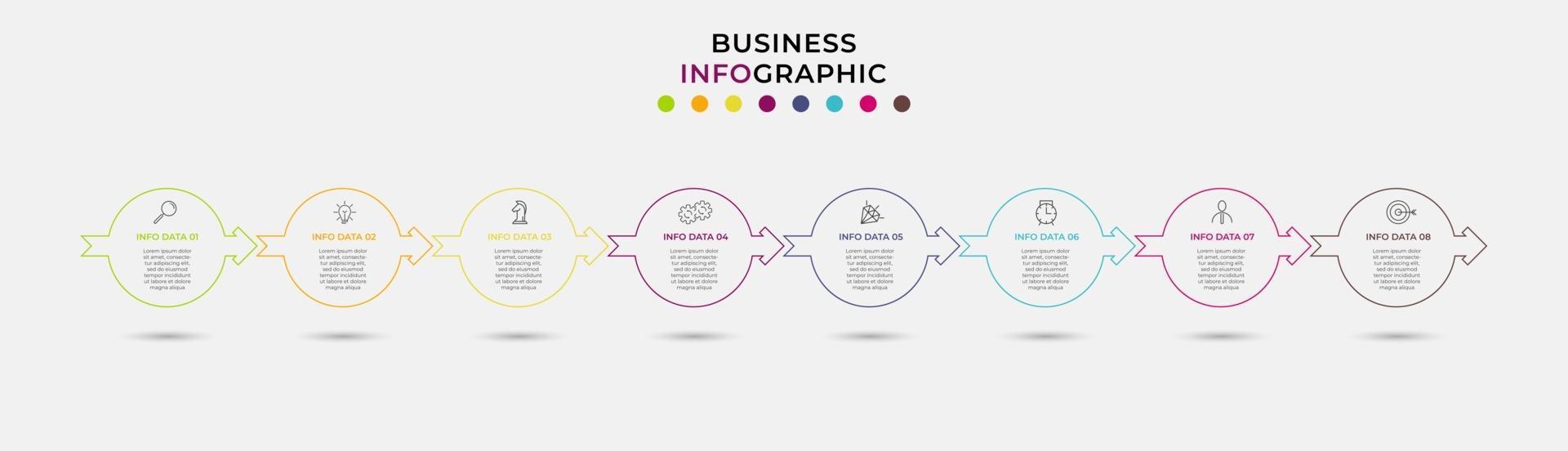 Infographic design business template with icons and 8 options or steps vector