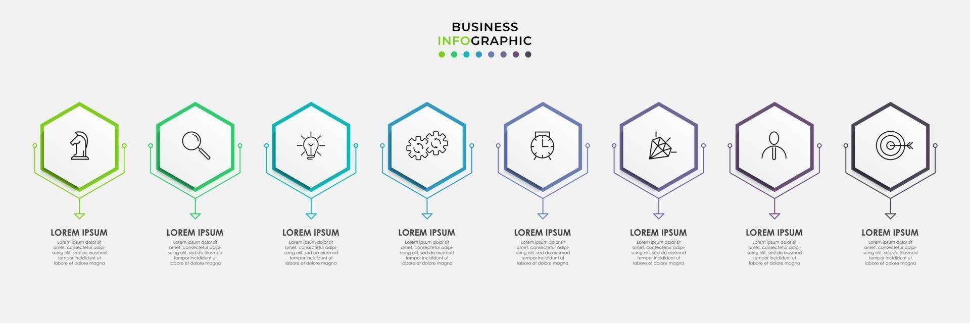 Infographic design business template with icons and 8 options or steps vector