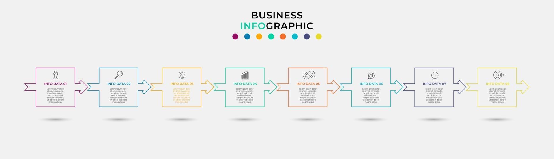 Infographic design business template with icons and 8 options or steps vector