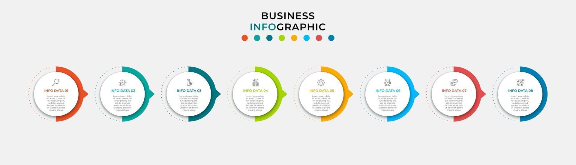 Infographic design business template with icons and 8 options or steps vector