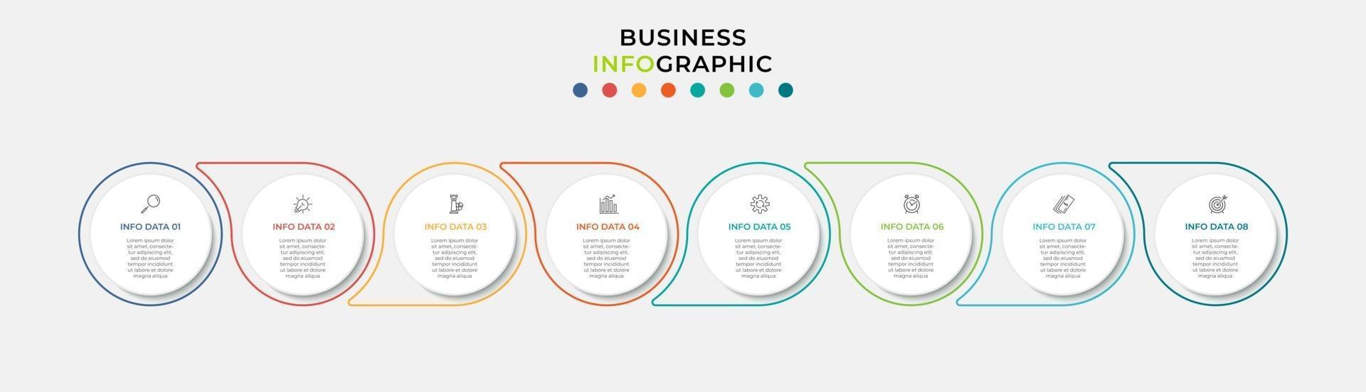 Infographic design business template with icons and 8 options or steps vector