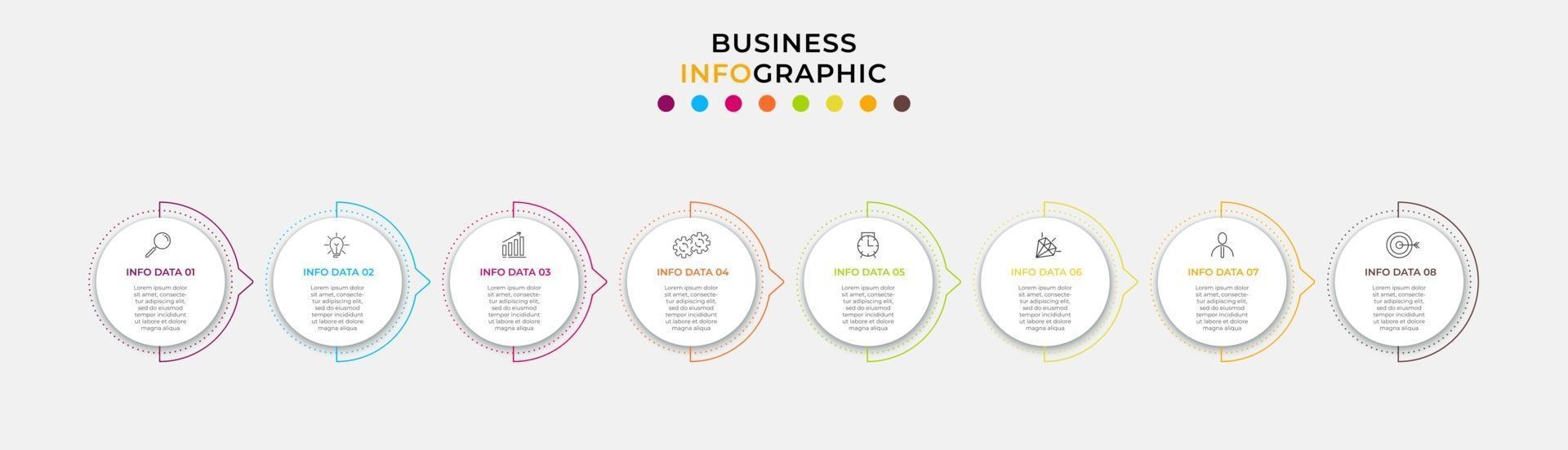 Infographic design business template with icons and 8 options or steps vector