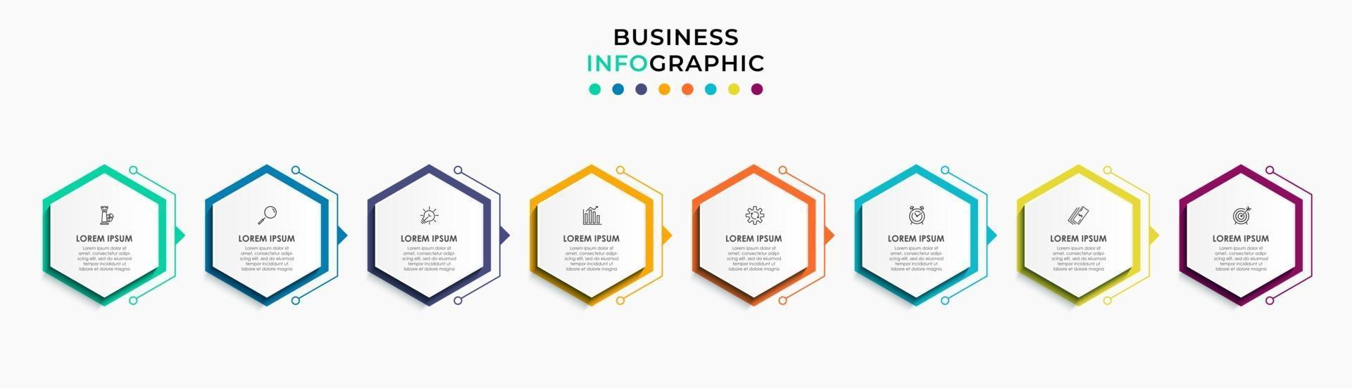 Infographic design business template with icons and 8 options or steps vector