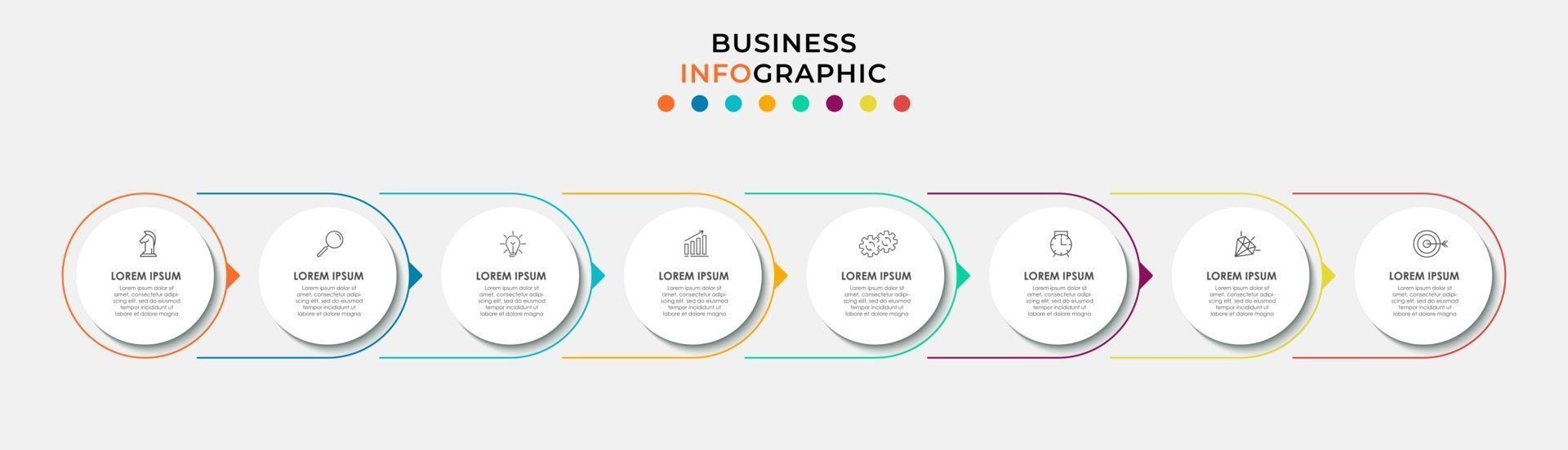 Infographic design business template with icons and 8 options or steps vector