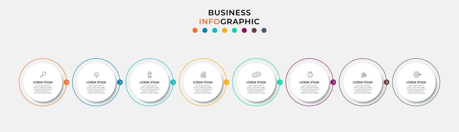 Infographic design business template with icons and 8 options or steps vector