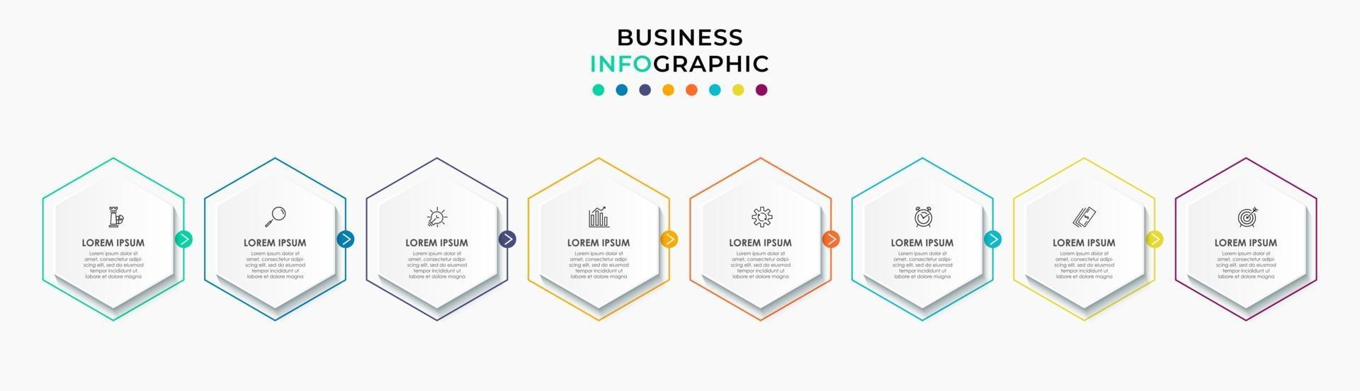 Infographic design business template with icons and 8 options or steps vector