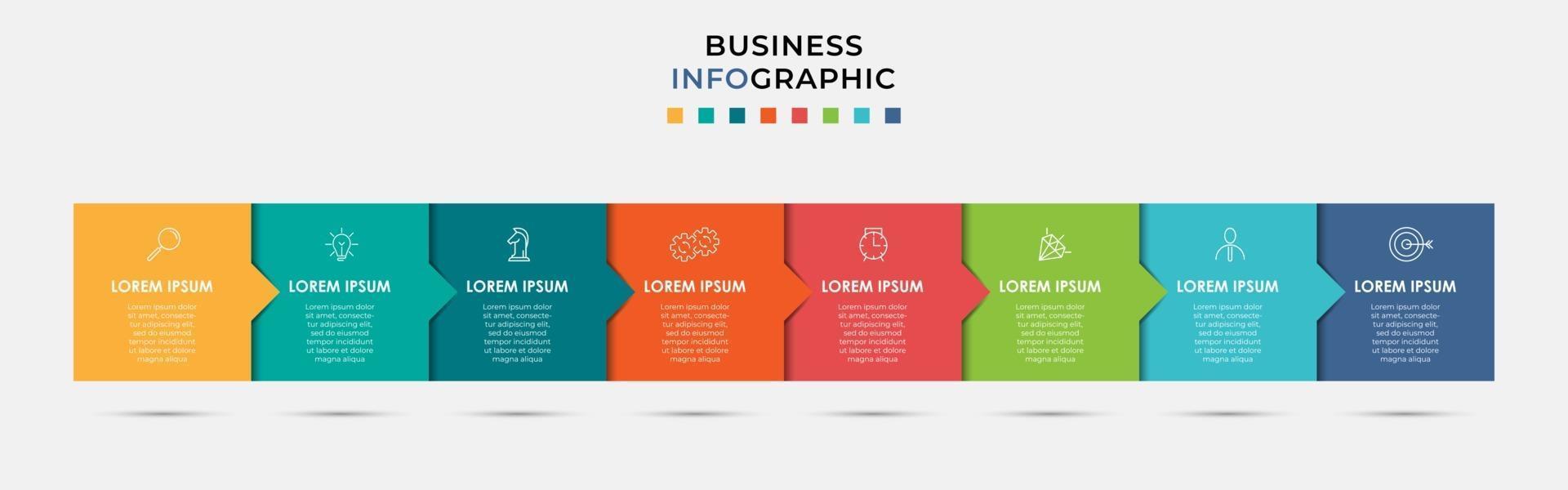 Infographic design business template with icons and 8 options or steps vector