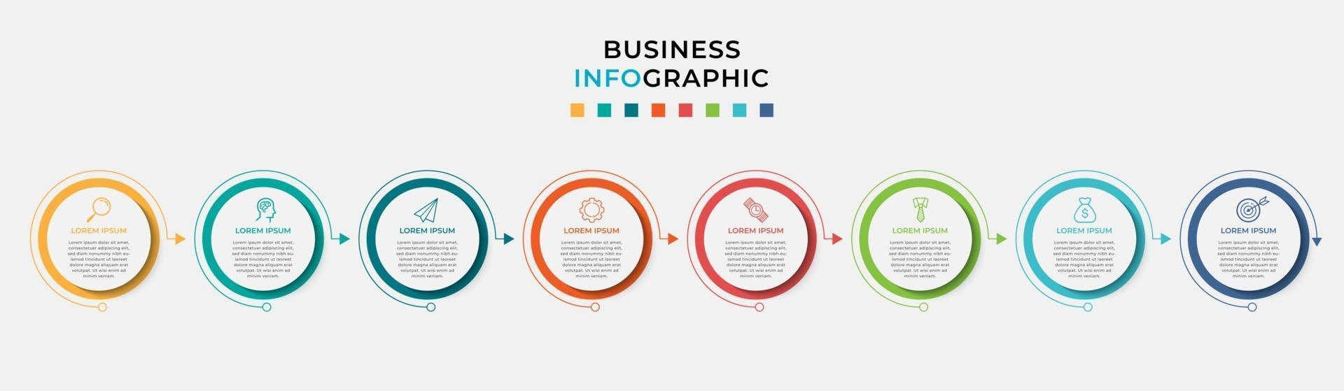 Infographic design business template with icons and 8 options or steps vector