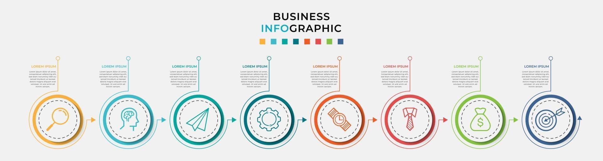 Infographic design business template with icons and 8 options or steps vector