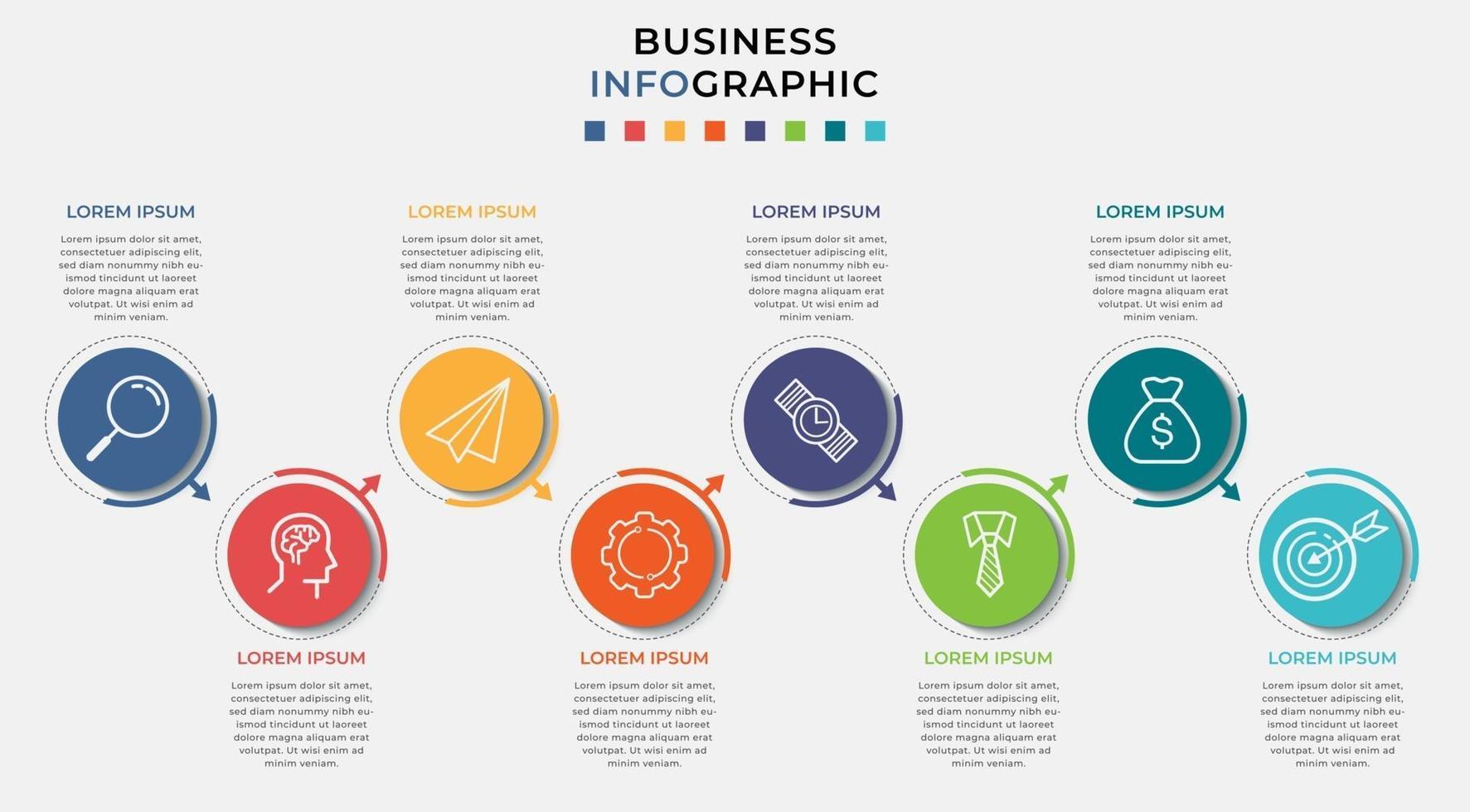 Infographic design business template with icons and 8 options or steps vector