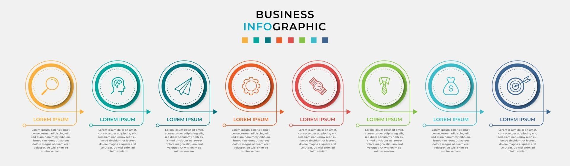 Infographic design business template with icons and 8 options or steps vector