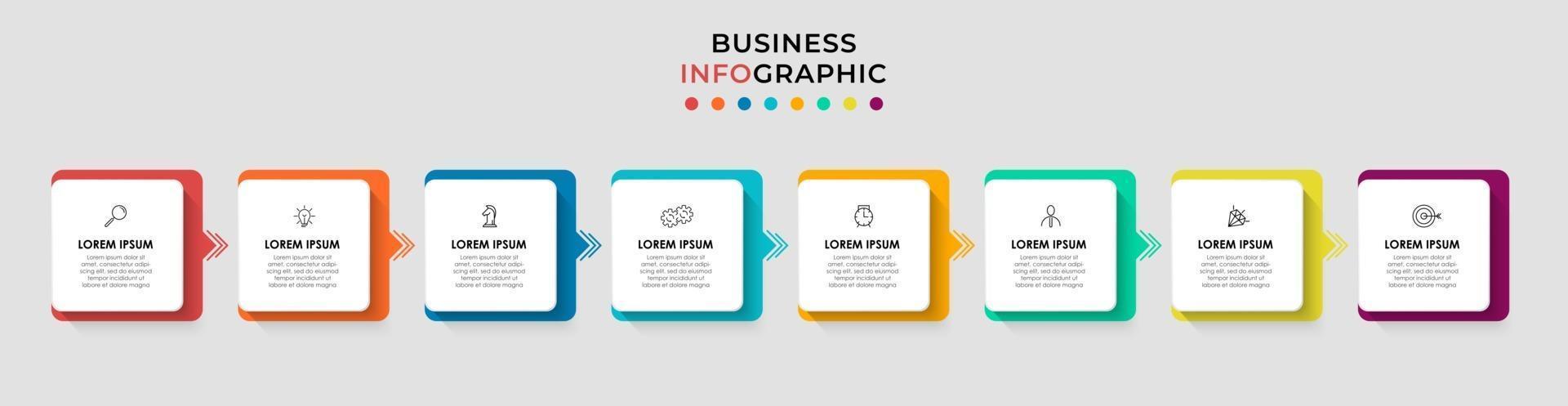 Infographic design business template with icons and 8 options or steps vector