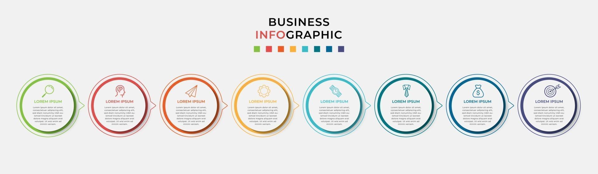 Infographic design business template with icons and 8 options or steps vector