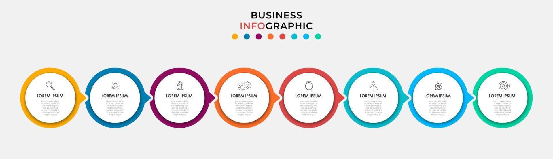 Infographic design business template with icons and 8 options or steps vector