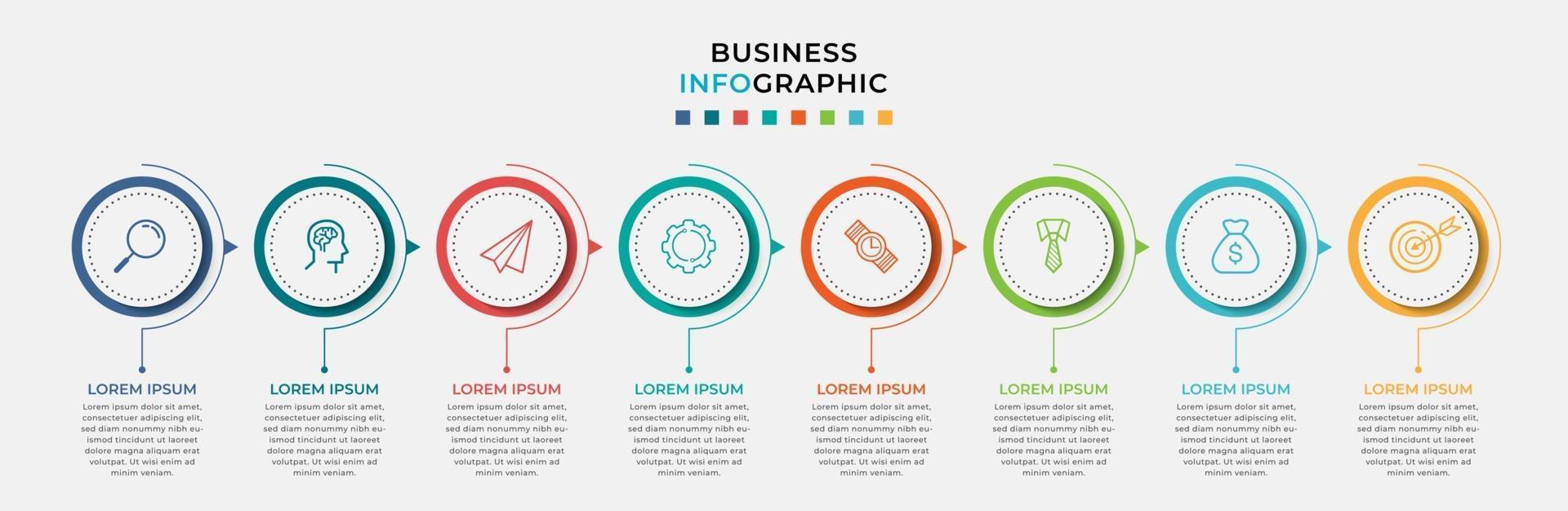 Infographic design business template with icons and 8 options or steps vector