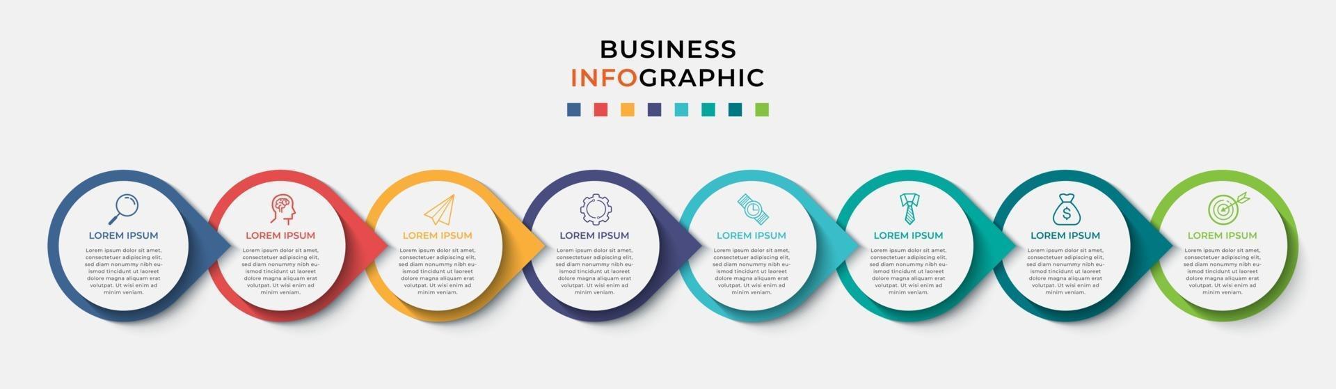 Infographic design business template with icons and 8 options or steps vector