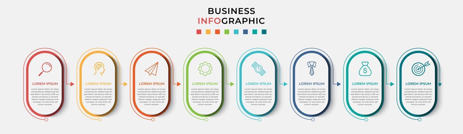 Infographic design business template with icons and 8 options or steps vector