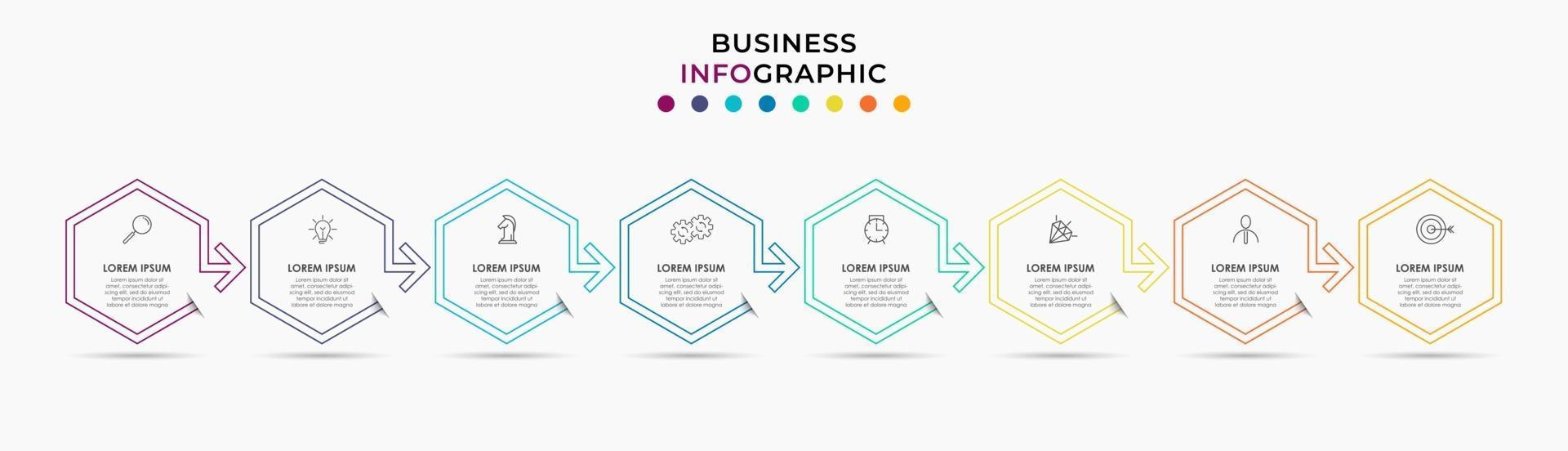 Infographic design business template with icons and 8 options or steps vector