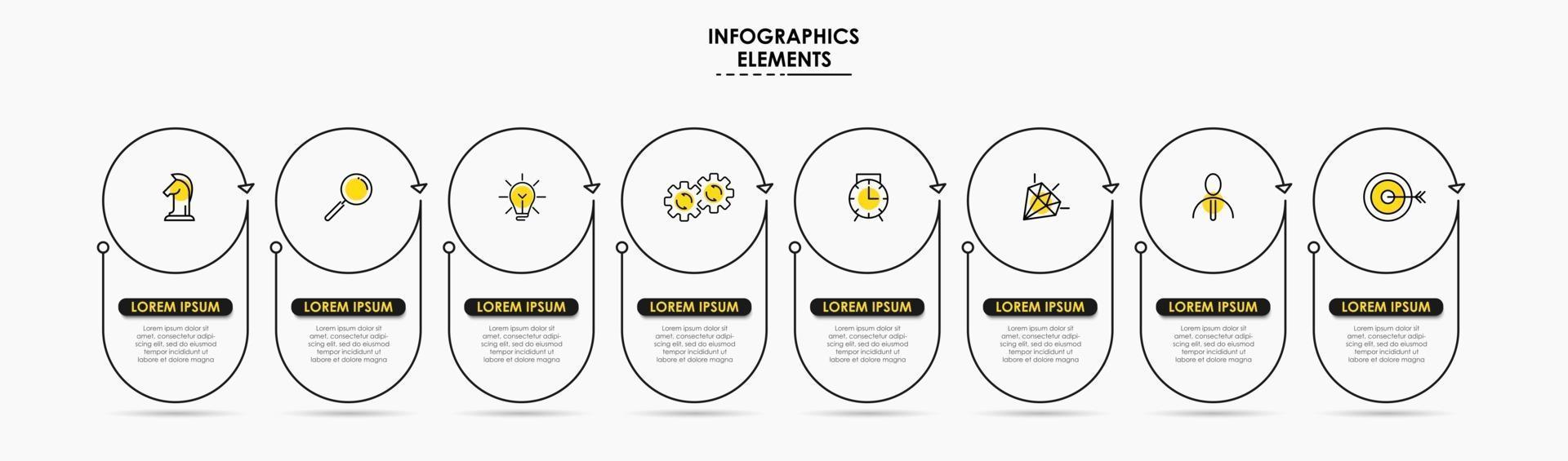 Infographic design business template with icons and 8 options or steps vector