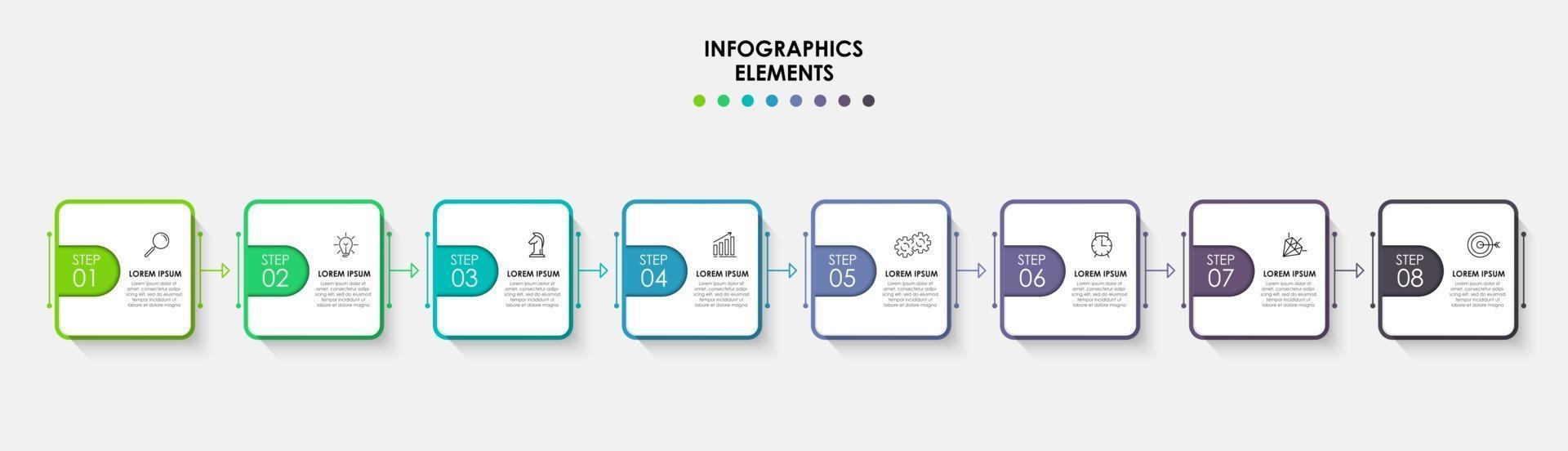 Infographic design business template with icons and 8 options or steps vector