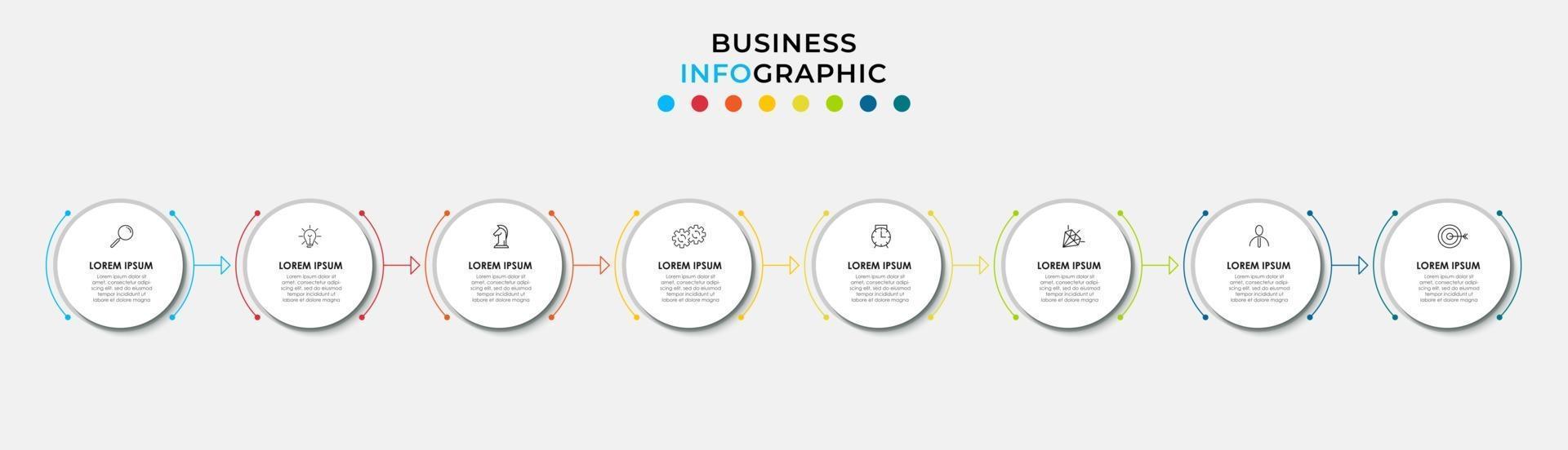 Infographic design business template with icons and 8 options or steps vector