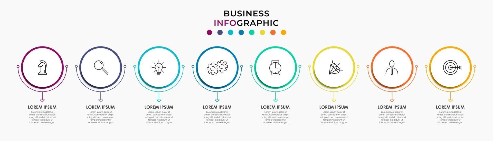 Infographic design business template with icons and 8 options or steps vector