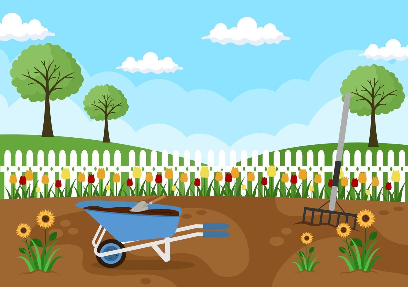 Farm Gardener Background Vector