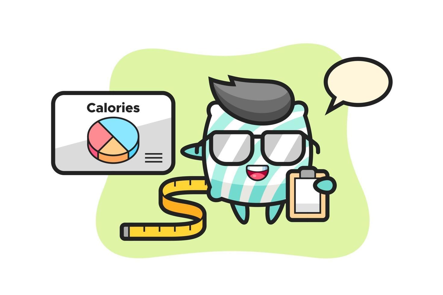 Illustration of pillow mascot as a dietitian vector