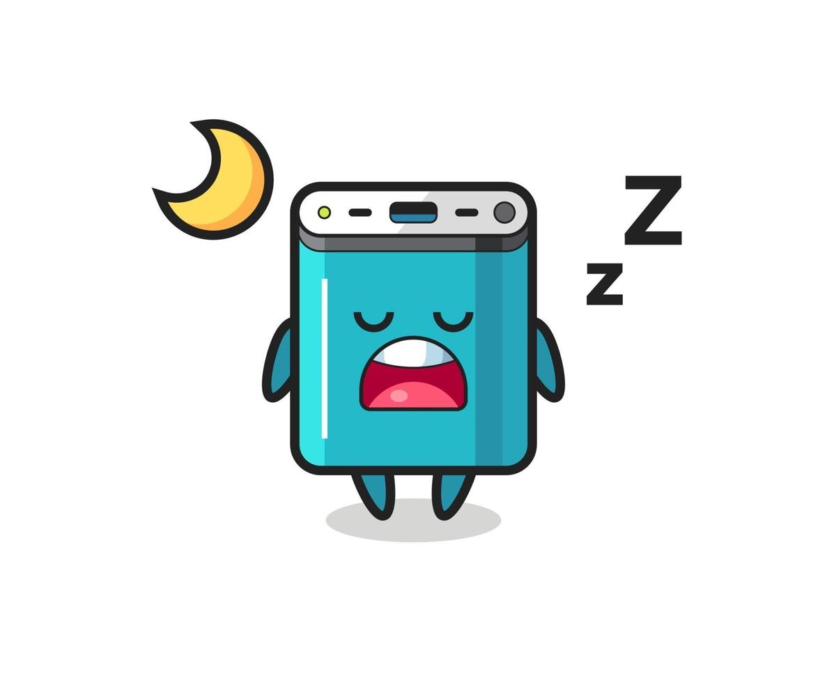 power bank character illustration sleeping at night vector